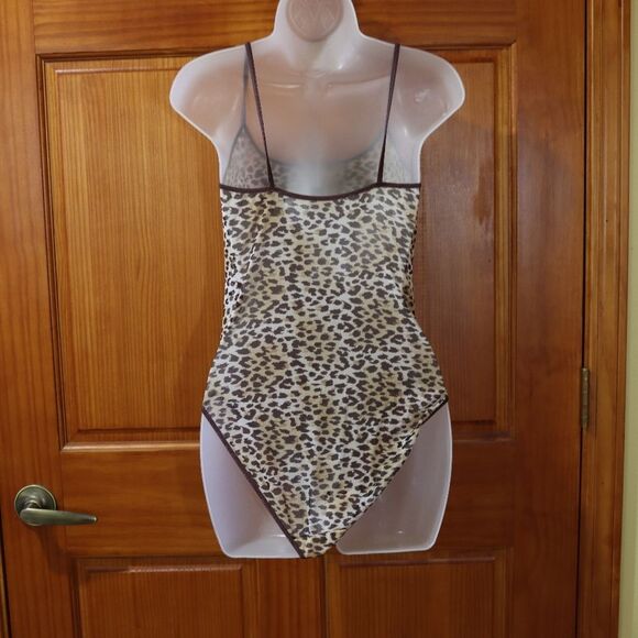 Marilyn Monroe Leopard Print Sheer Bodysuit Large Sheer Animal Statement Piece - Picture 10 of 14